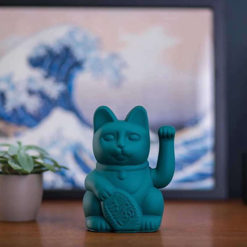 Winkekatze "Lucky Cat Green" | deine stylische Glücksbringerin
