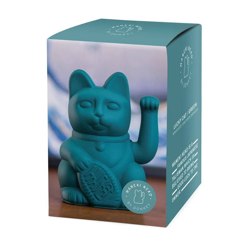 Winkekatze "Lucky Cat Green" | deine stylische Glücksbringerin