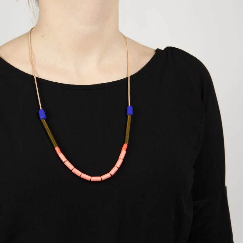 Dini Necklace Cobalt + Peach