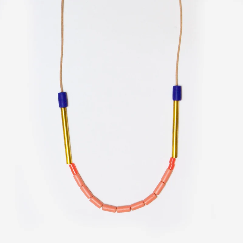 Dini Necklace Cobalt + Peach