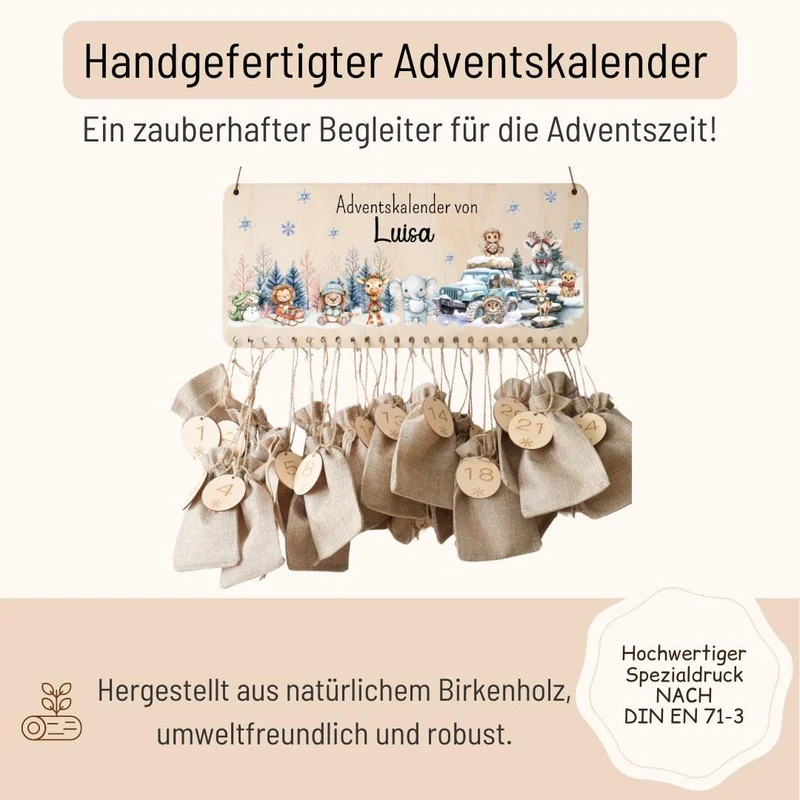 Adventskalender - Woodland Safari Motiv