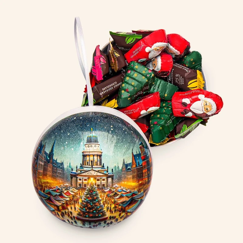 SCHOKOLADENMISCHUNG ZARTBITTER IN WEIHNACHTSKUGEL