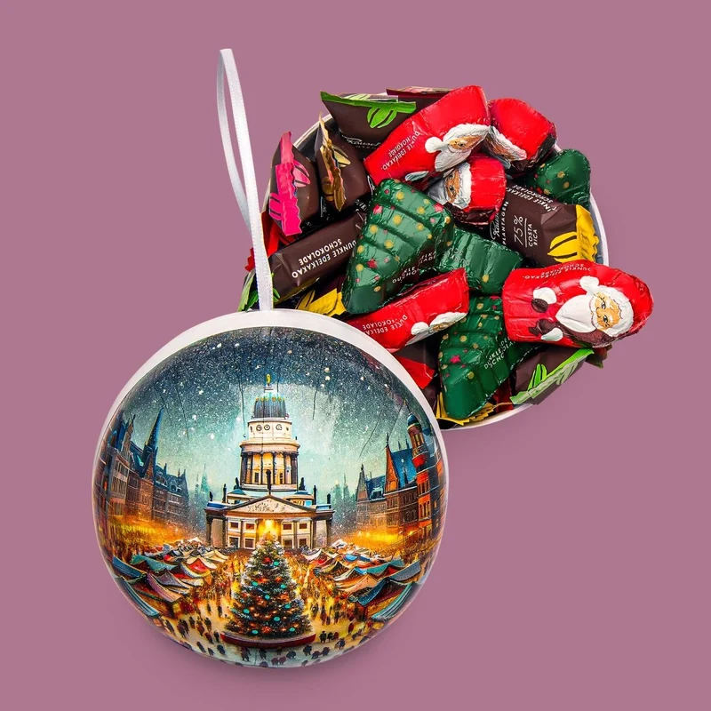 SCHOKOLADENMISCHUNG ZARTBITTER IN WEIHNACHTSKUGEL