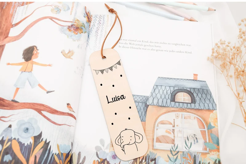 Lesezeichen Kinder - Löwe, Hase, Bär, Tiger und Giraffe