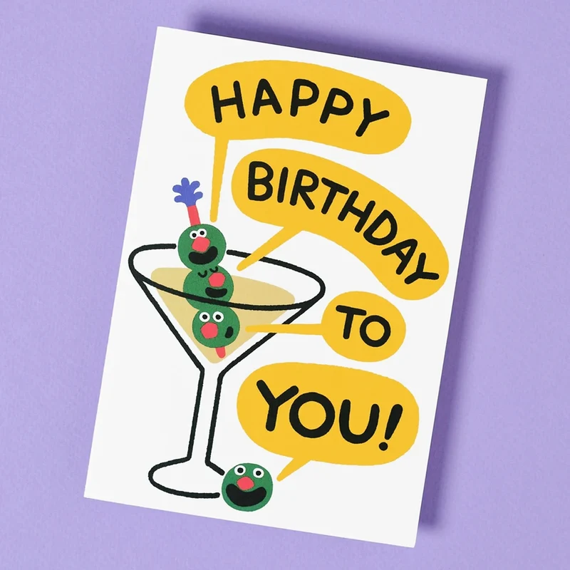 Happy Birthday Martini Grußkarte