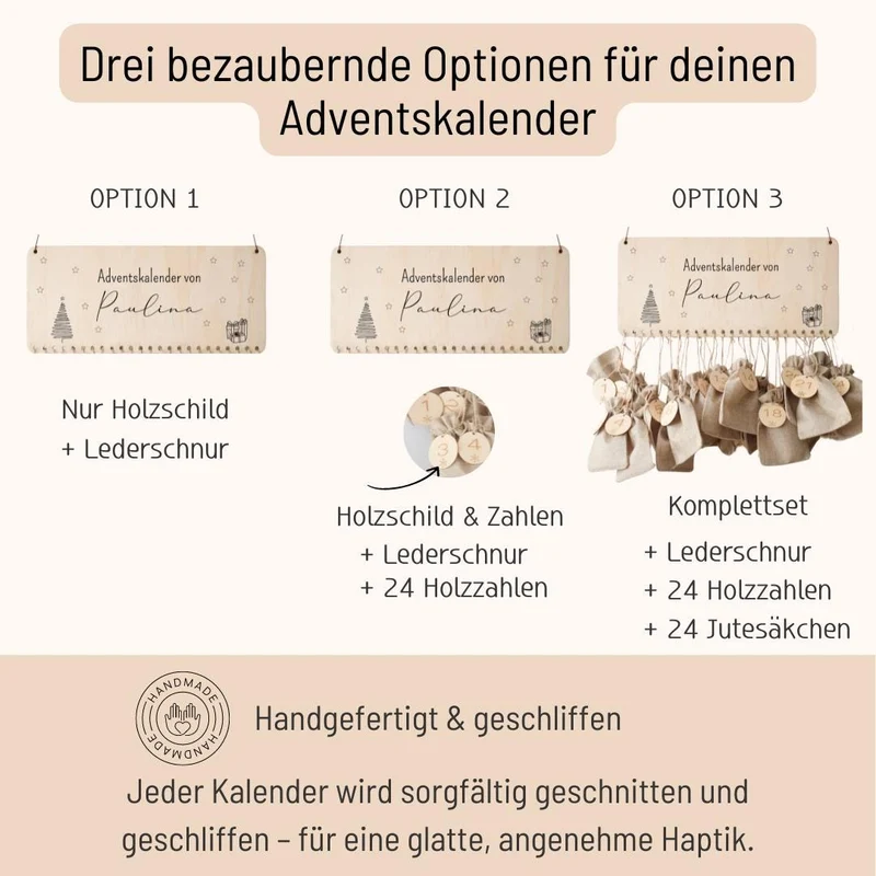Adventskalender mit Tannenbaum - Sternen