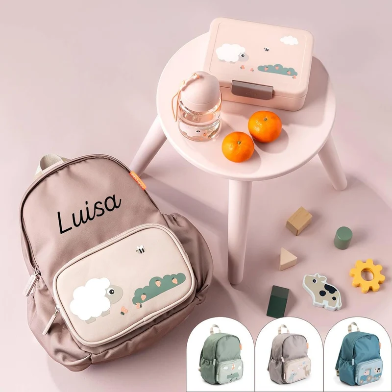 Kindergartenrucksack - Rosa, Grün, Blau und Sand
