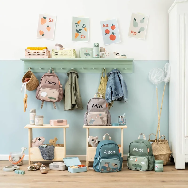 Kindergartenrucksack - Rosa, Grün, Blau und Sand