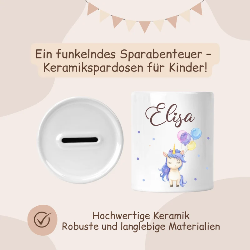 Spardose Keramik - Einhorn