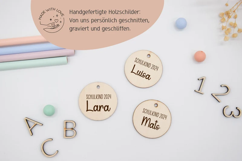 Schultüten Anhänger Holz - Schulkind 2024