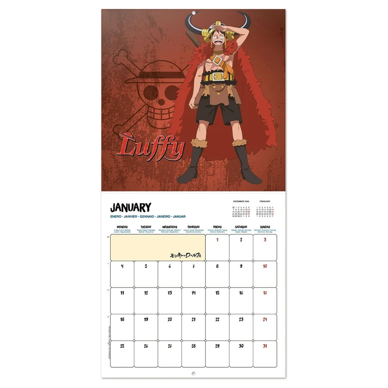 One Piece Wandkalender 2027 30 x 30 cm