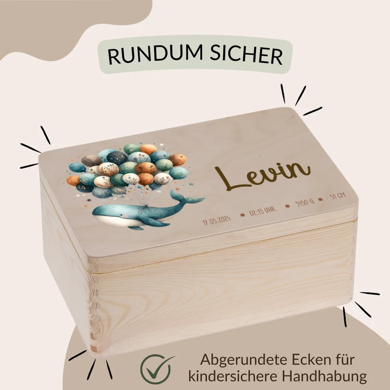 Erinnerungskiste Baby - Wal