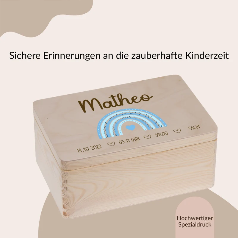 Erinnerungskiste - Regenbogen Blau