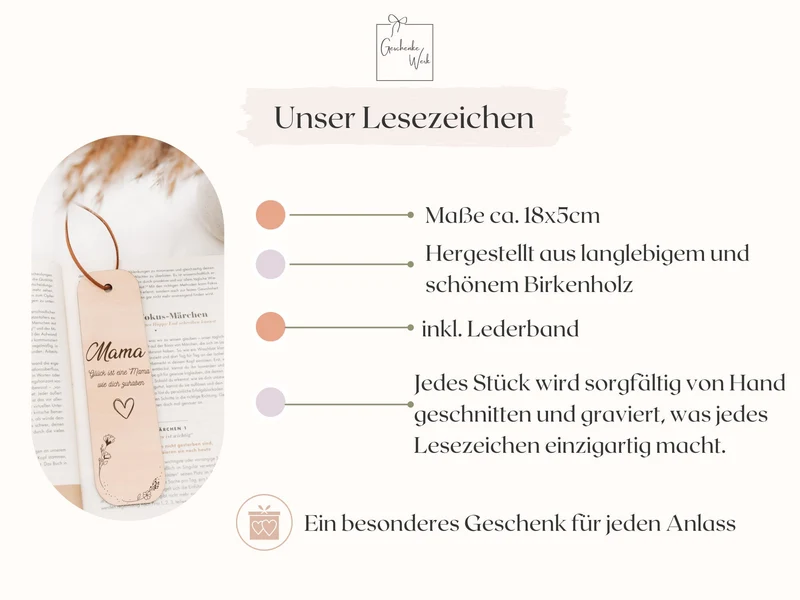 Muttertagsgeschenk - Lesezeichen Mama