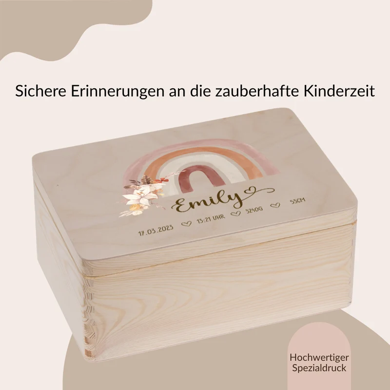 Erinnerungskiste mit Regenbogen Blume
