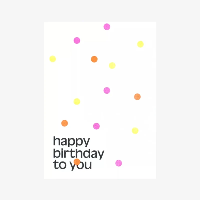 Happy Birthday Dots Riso-Postkarte