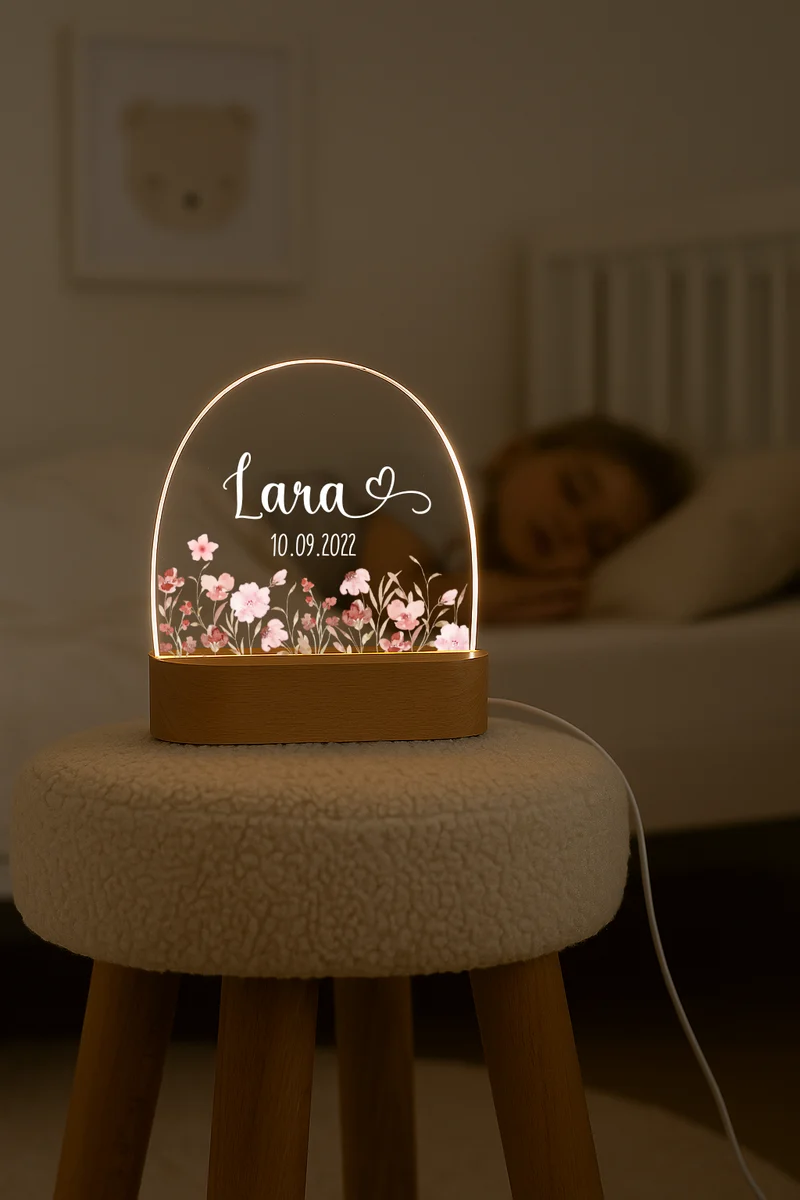 Nachtlicht mit Rosa Blumen
