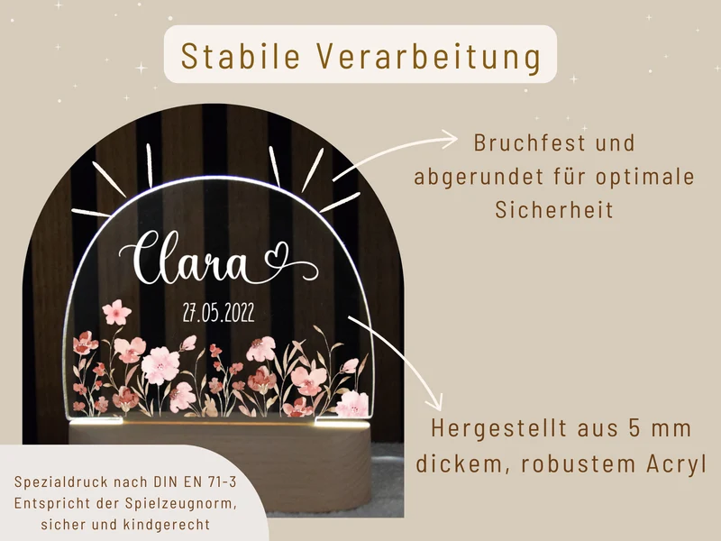 Nachtlicht mit Rosa Blumen