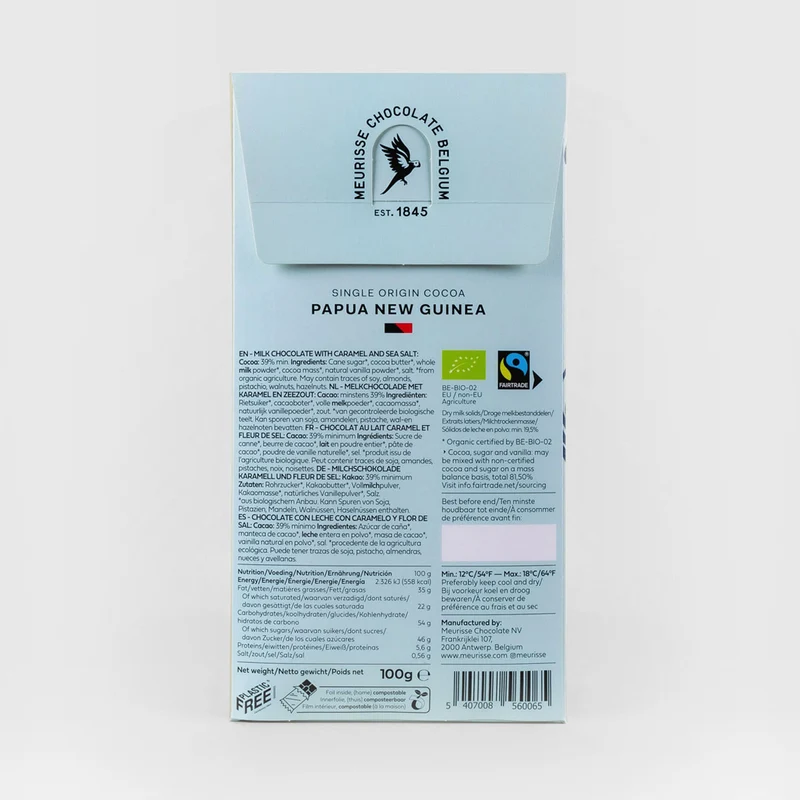 Milk Chocolate with Caramel & Sea Salt 39% Bio-Schokolade