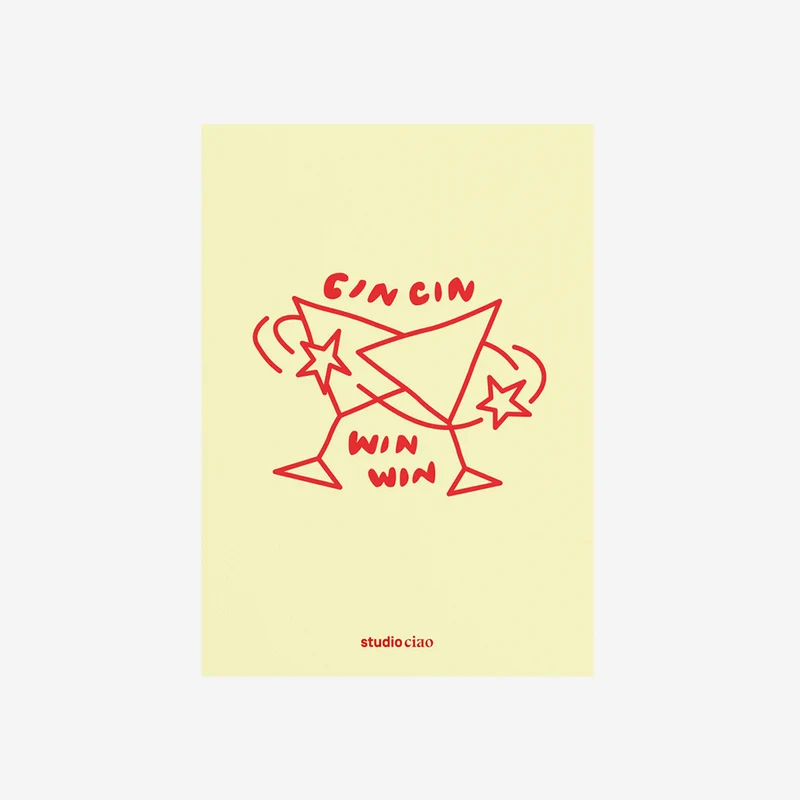 Cin Cin Win Win Postkarte