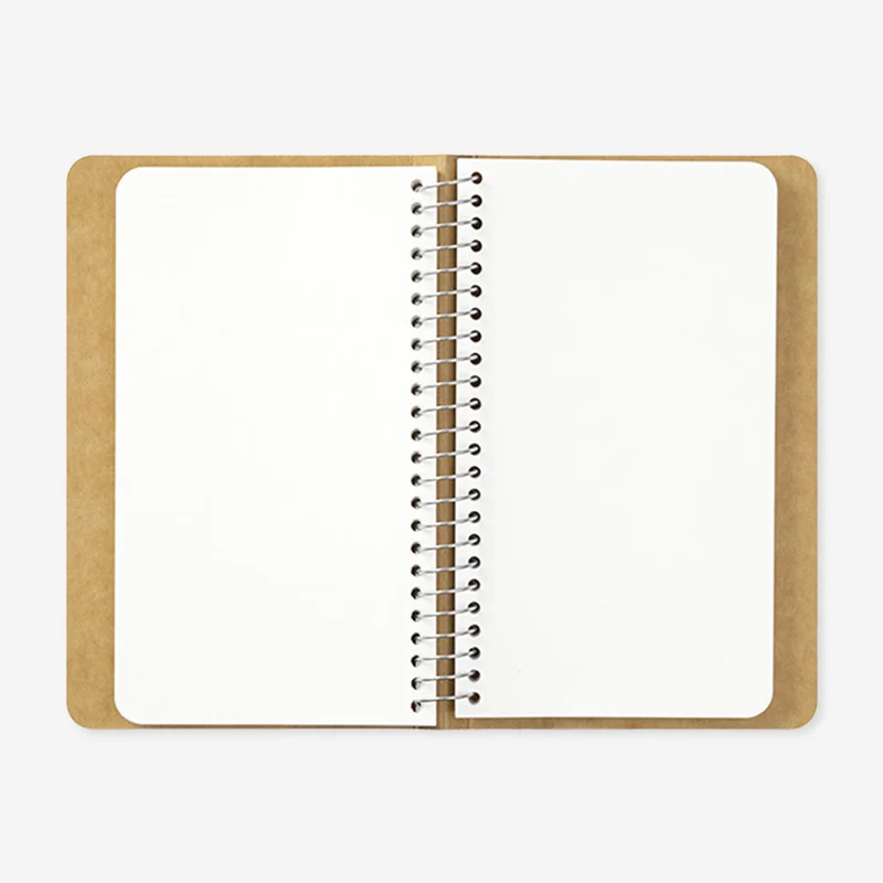 MD White Paper A6 Slim Spiral Ring Notebook