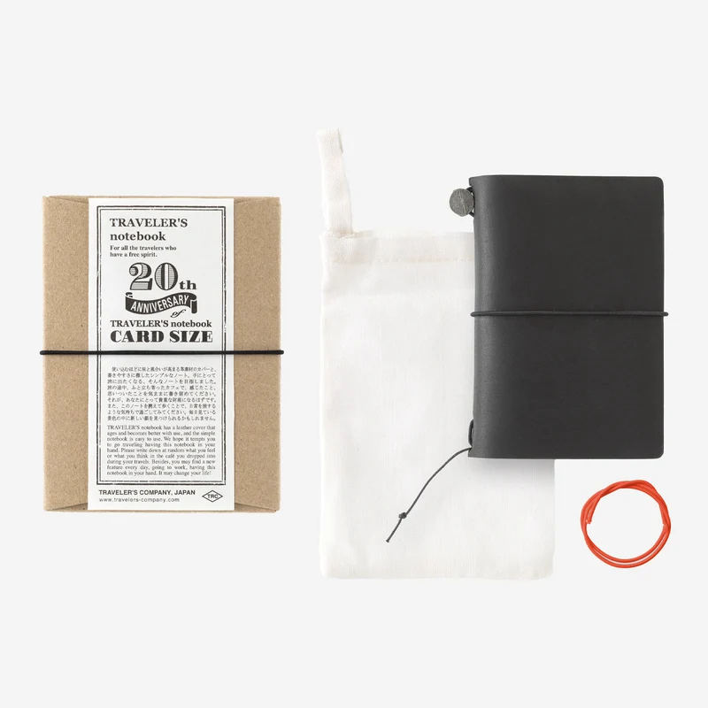 TRAVELER'S Notebook Card Size 20th Anniversary Set Black