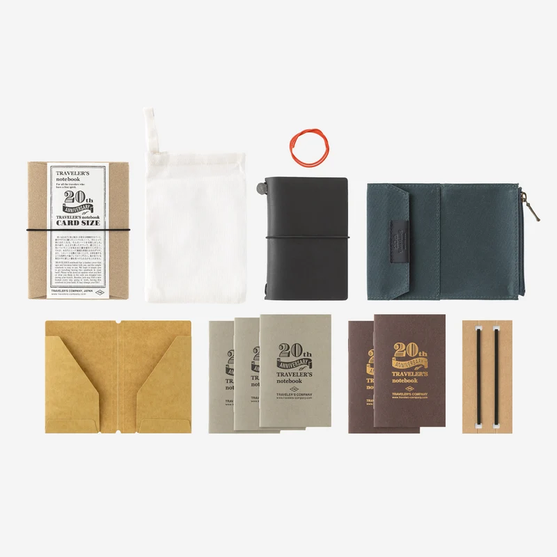 TRAVELER'S Notebook Card Size 20th Anniversary Set Black