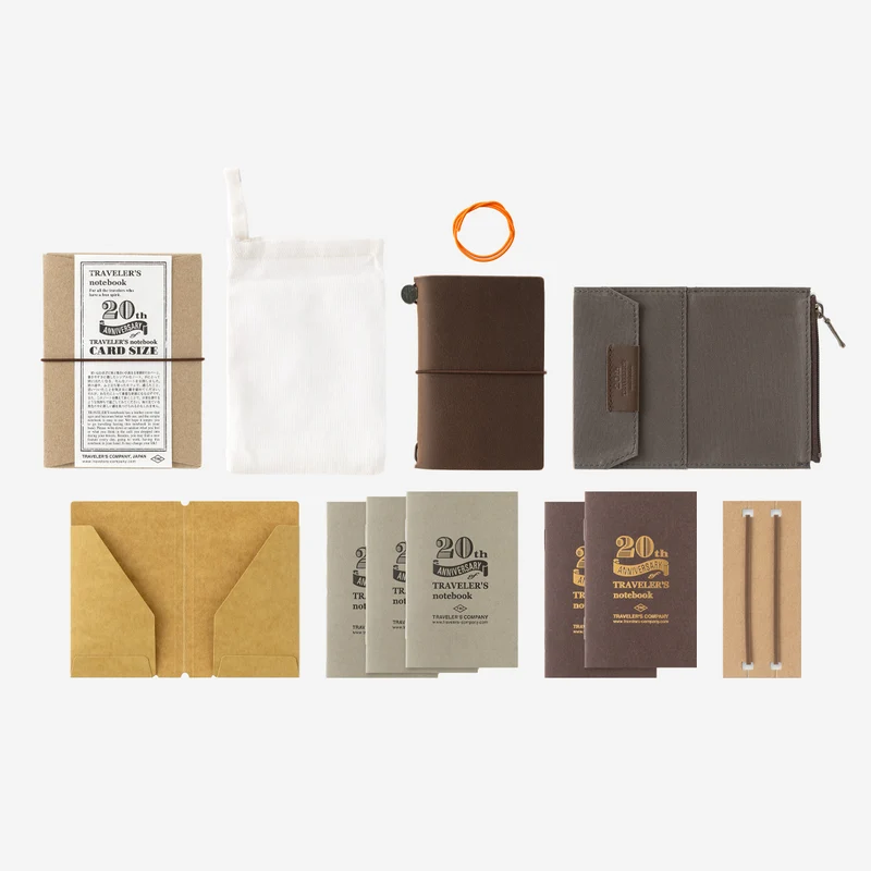 TRAVELER'S Notebook Card Size 20th Anniversary Set Brown