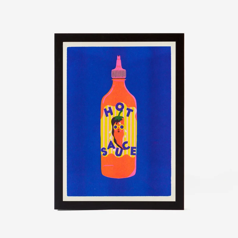 Blue Hot Sauce Risografie Druck