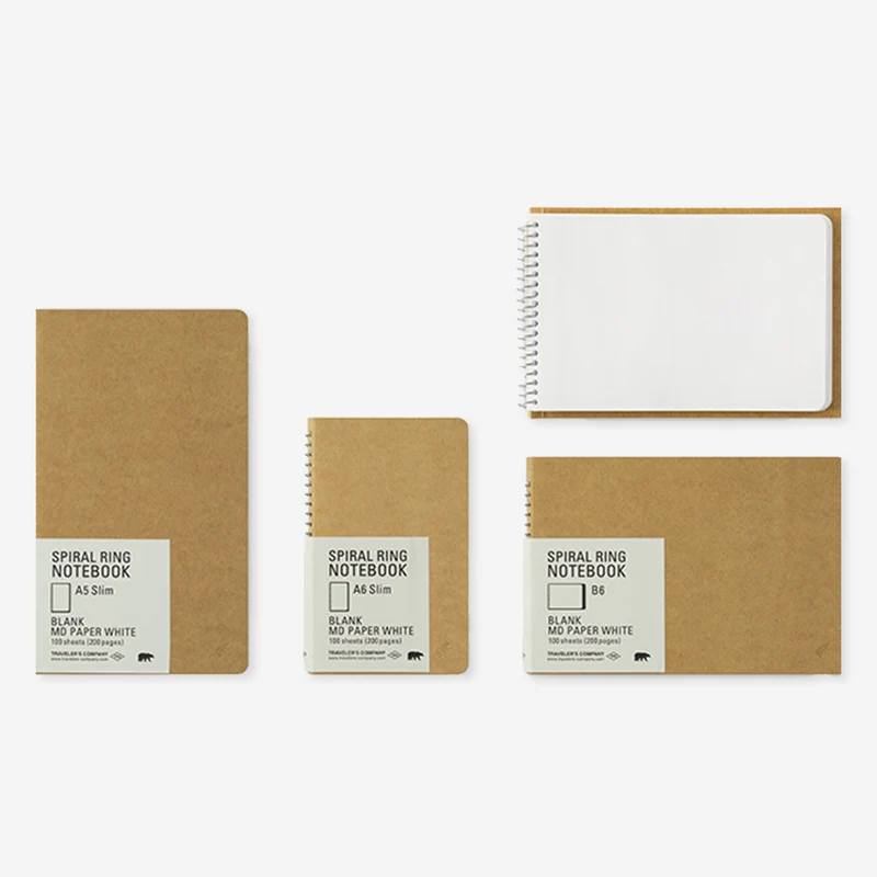 MD White Paper B6 Spiral Ring Notebook