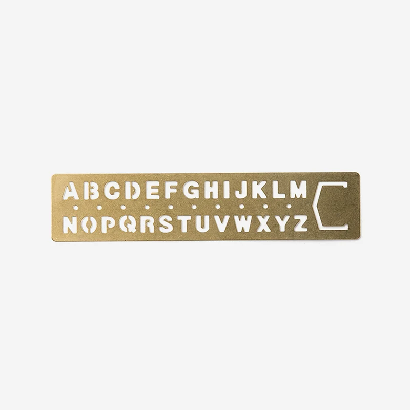 Brass Template Bookmark Alphabet