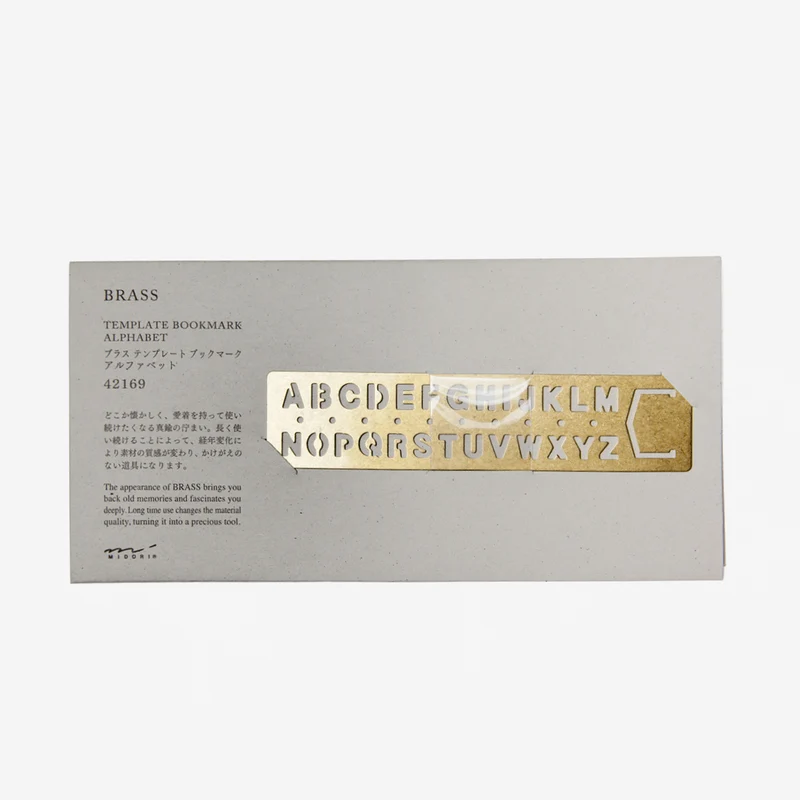 Brass Template Bookmark Alphabet
