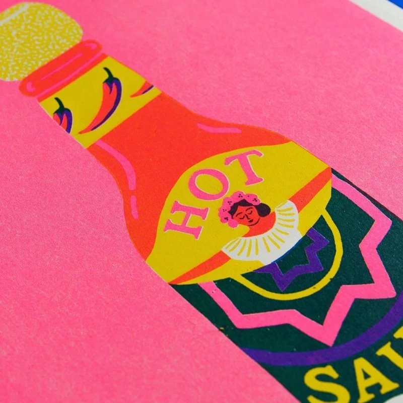 Pink Chilli Sauce Risografie Druck