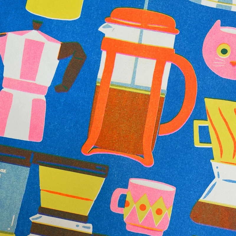 Coffee Pot Risografie Druck
