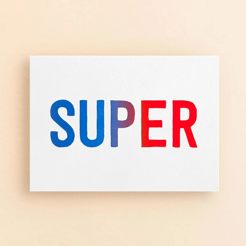 SUPER Letterpress Karte / Mini-Print