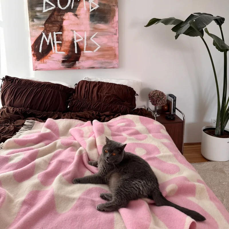 Klekks No. 11 Amore Pink Wolldecke