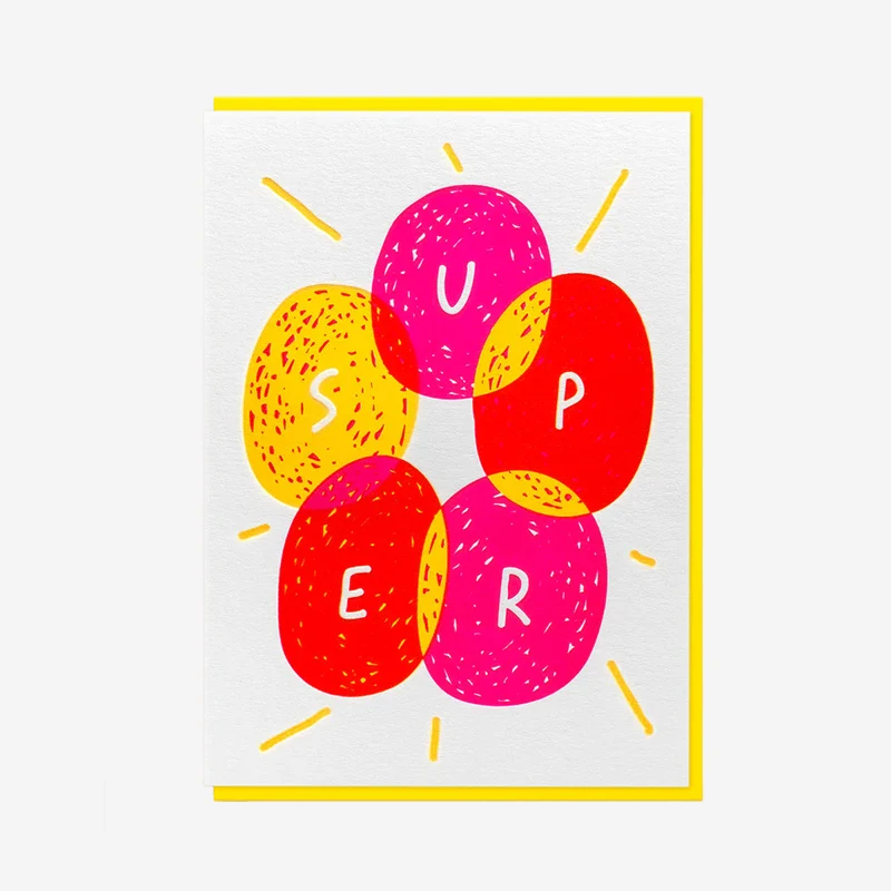 Super! Letterpress-Grußkarte