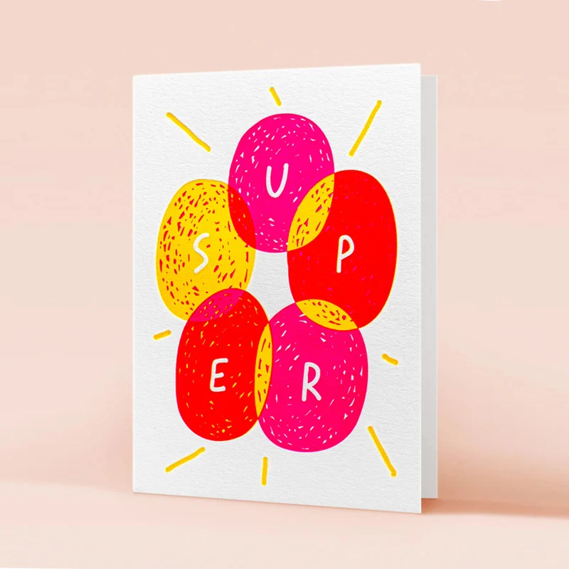 Super! Letterpress-Grußkarte