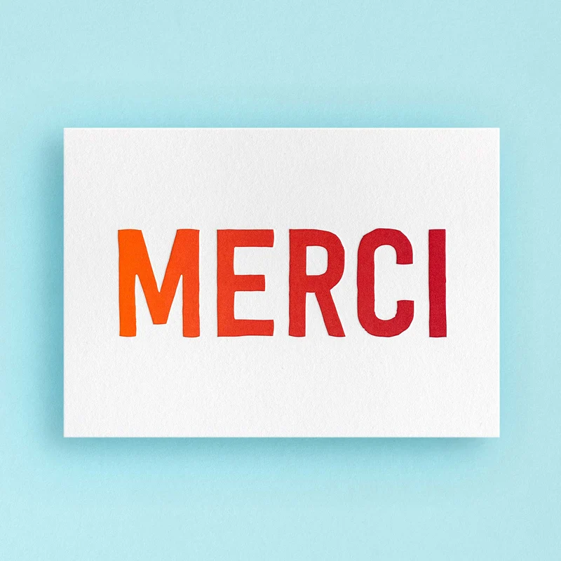 MERCI Letterpress Karte / Mini-Print