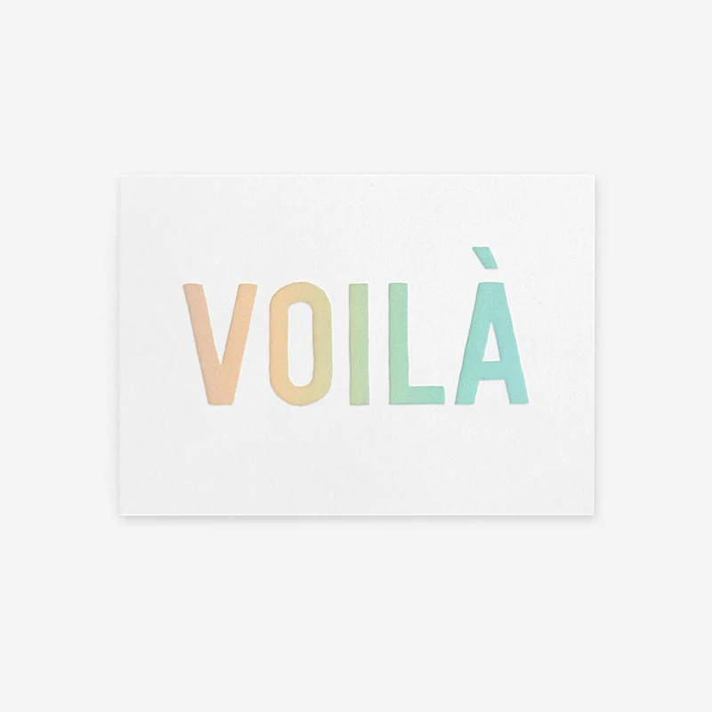 VOILÀ Letterpress Karte / Mini-Print