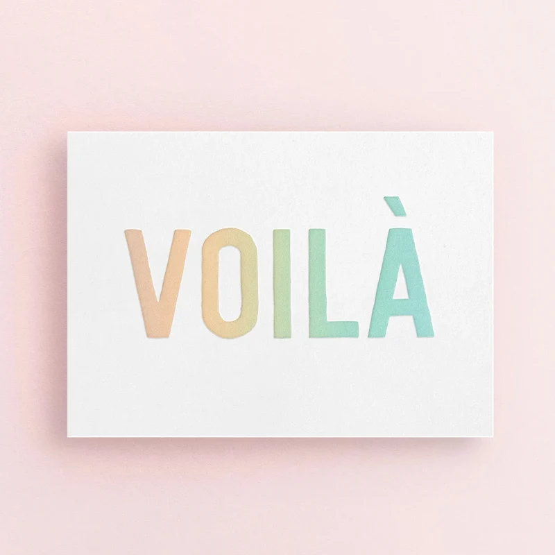VOILÀ Letterpress Karte / Mini-Print