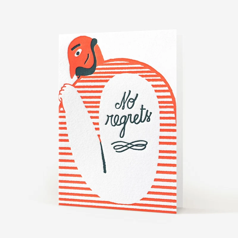 No Regrets Letterpress Grußkarte