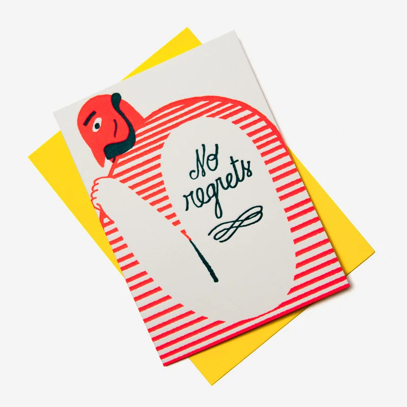 No Regrets Letterpress Grußkarte