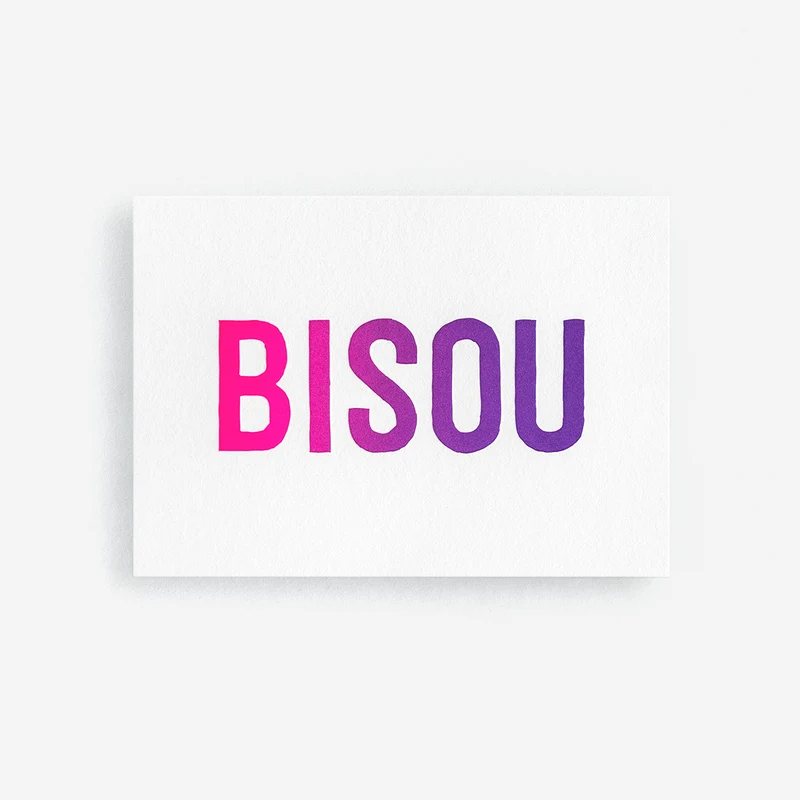 BISOU Letterpress Karte / Mini-Print
