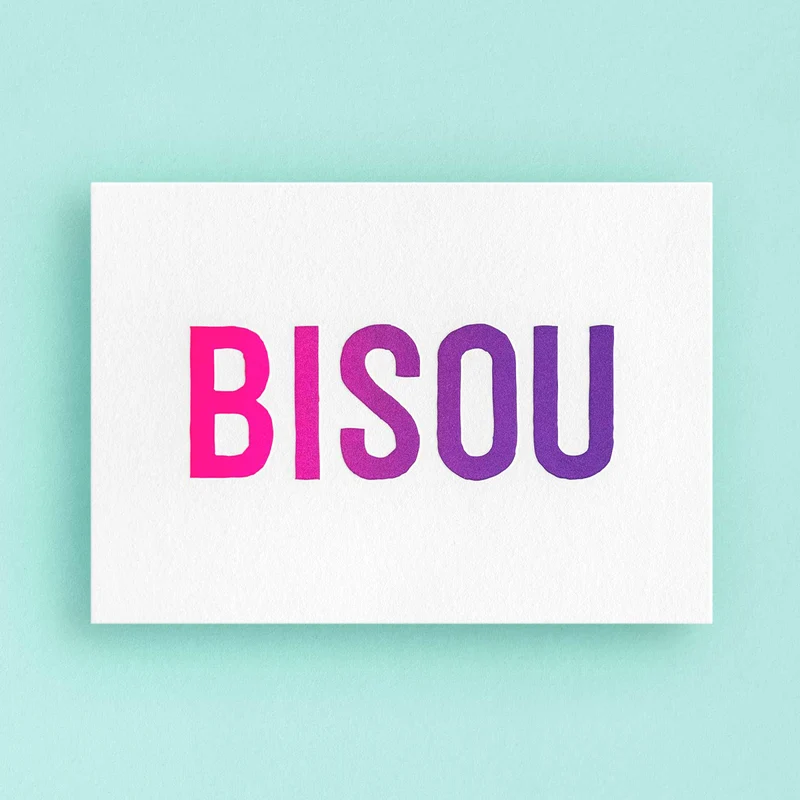 BISOU Letterpress Karte / Mini-Print