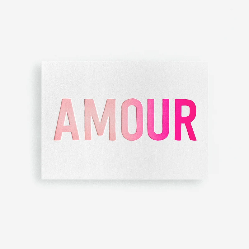 AMOUR Letterpress Karte / Mini-Print
