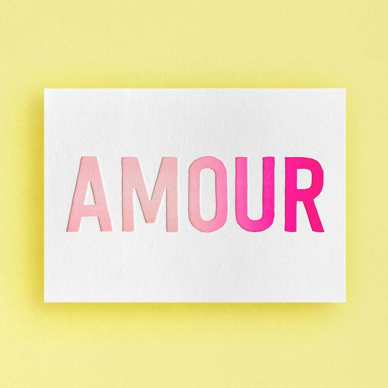 AMOUR Letterpress Karte / Mini-Print