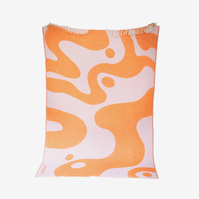 Klekks No. 8 Orange-Rosa Wolldecke