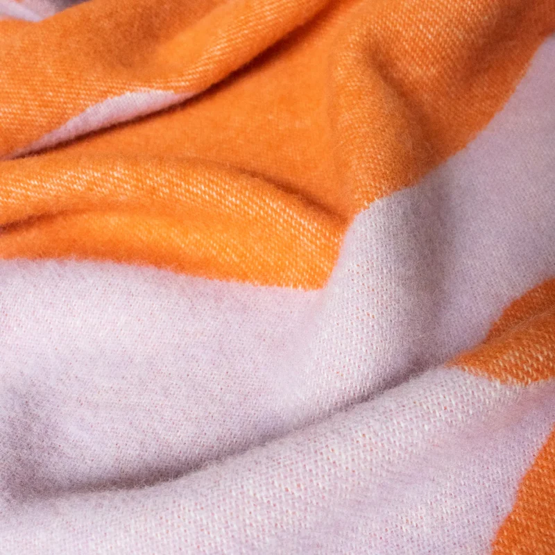 Klekks No. 8 Orange-Rosa Wolldecke