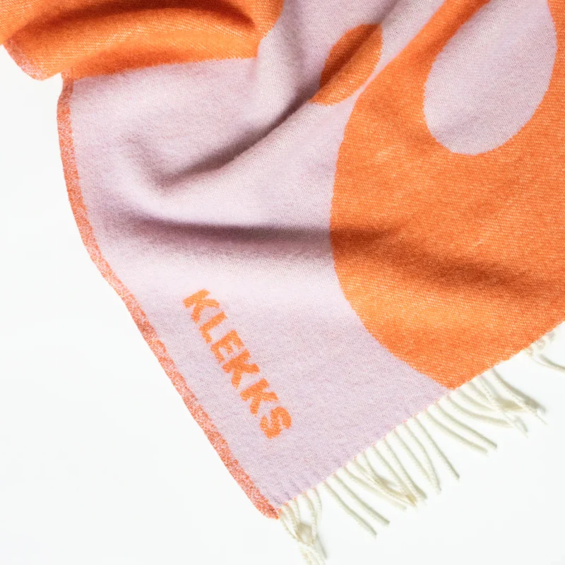 Klekks No. 8 Orange-Rosa Wolldecke